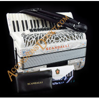 Scandalli Air I S 41 key 120 bass 4 voice white piano accordion with decoration. MIDI options available.